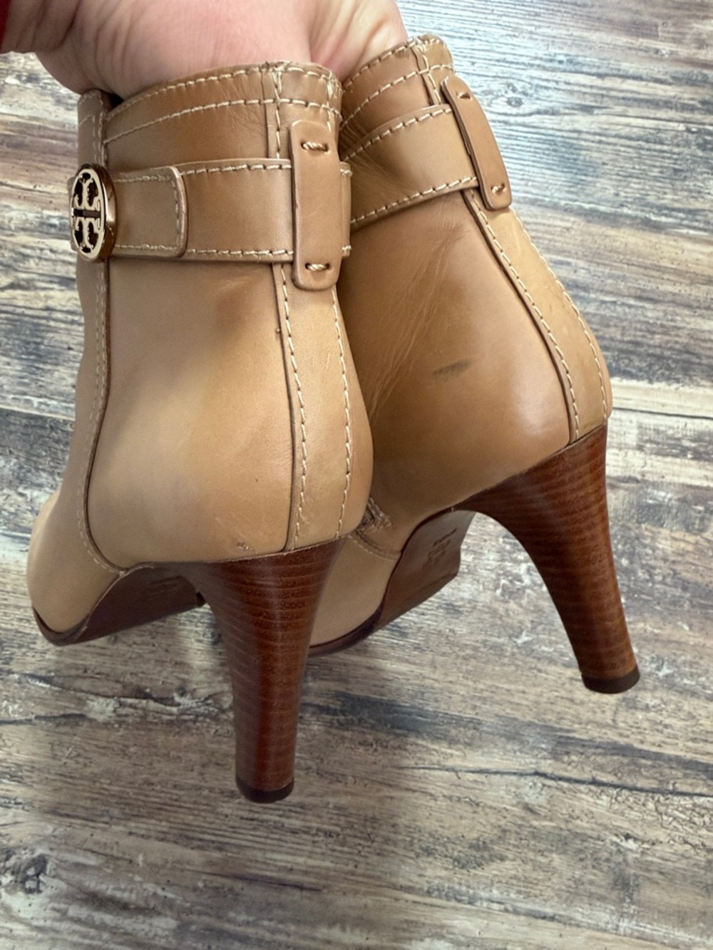 Women's Tory Burch Booties Bristol High-Heel Almond size 9.5 - Picture 9 of 10